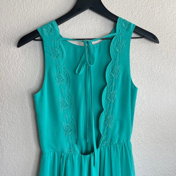 ASOS Green Babydoll Open Back Dress Size 2 - Picture 5 of 9
